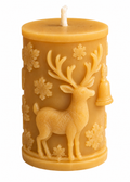 Beeswax Candle with Christmas Reindeer