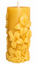 Beeswax Candle with Flowers