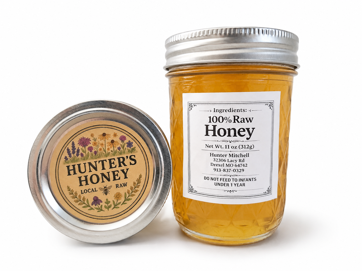 Premium Raw Honey - Half Pint (11oz net wt.)